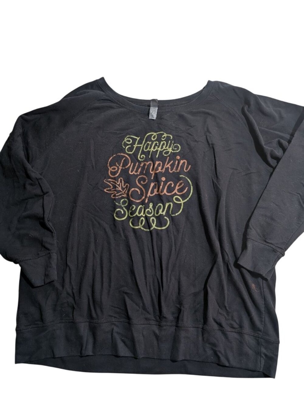 Happy Pumpkin Spice Season Black Sweatshirt Plus Size 4 Instant Message Cotton